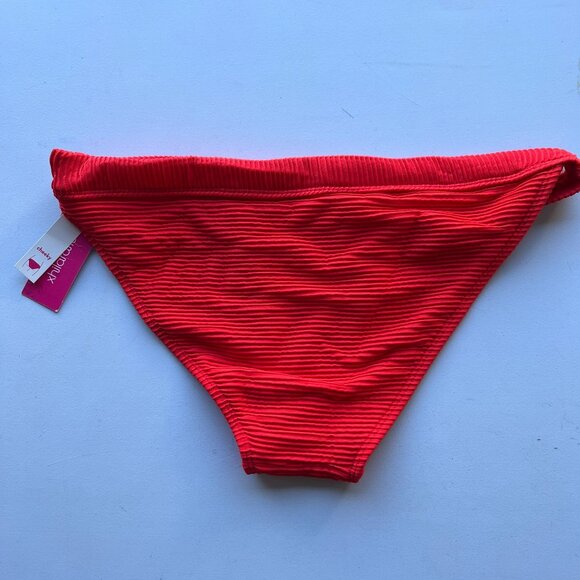 Xhilaration Juniors' Ribbed Cheeky Bikini Bottom Red Large - Picture 4 of 6